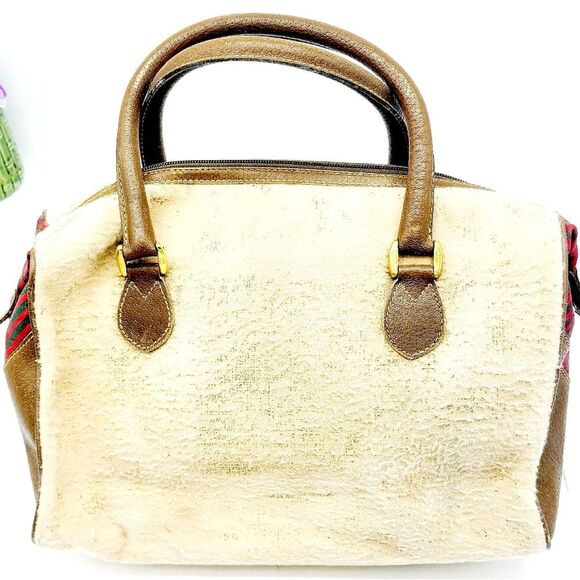 Gucci Suede Leather Satchel Bag - Picture 2 of 8